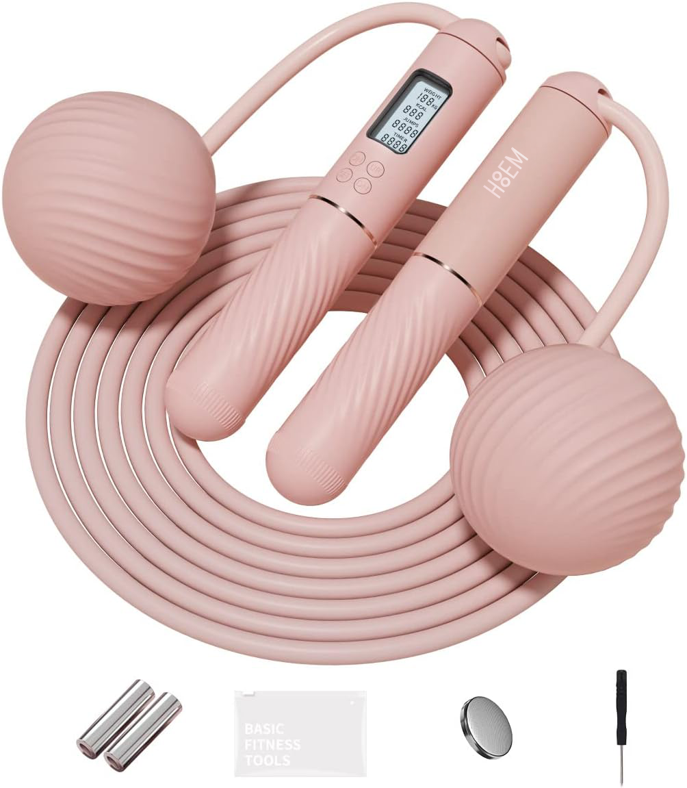 Cordless Weighted Jump Rope with Counter & LCD