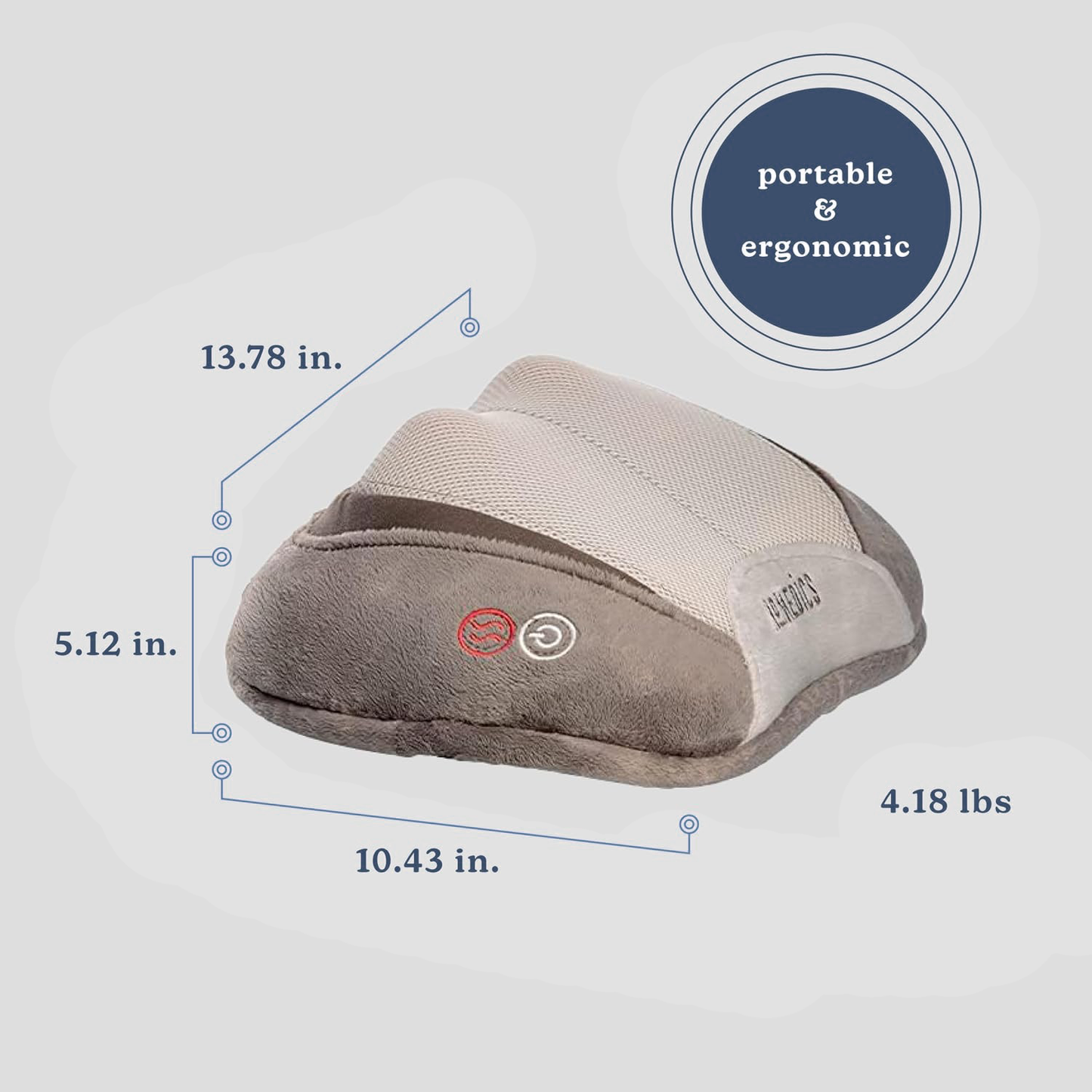 Portable Shiatsu Back & Neck Massager with Heat